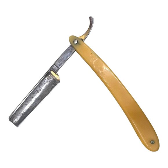 Vtg Gold SR Droescher Straight Razor Original Green Box Shaving Masterpiece READ - Picture 4 of 7